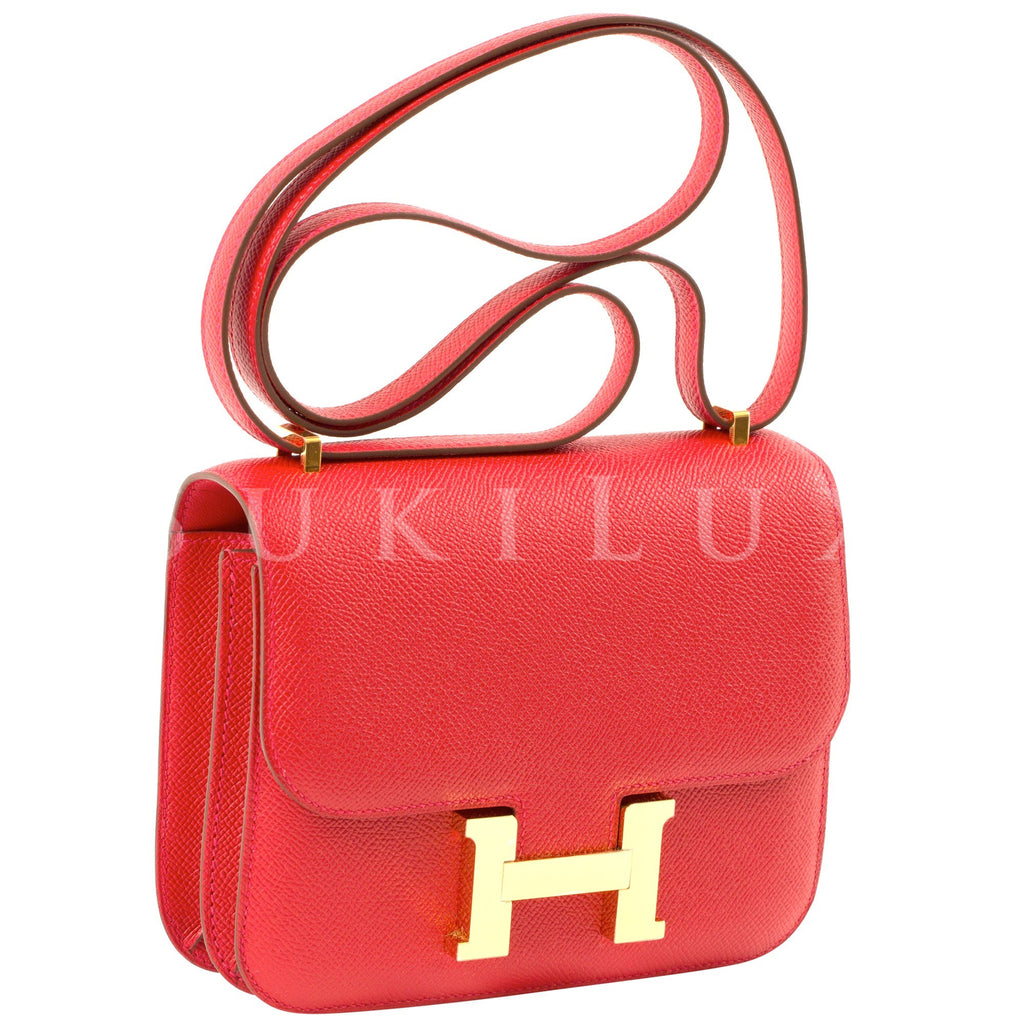 Hermes Classic Rouge H Box Constance Mini 18 19 Handbag Bag Kelly – MAISON  de LUXE