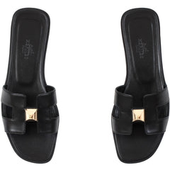 HERMÈS Epsom Oran Sandals Slides – Caroline's Fashion Luxuries