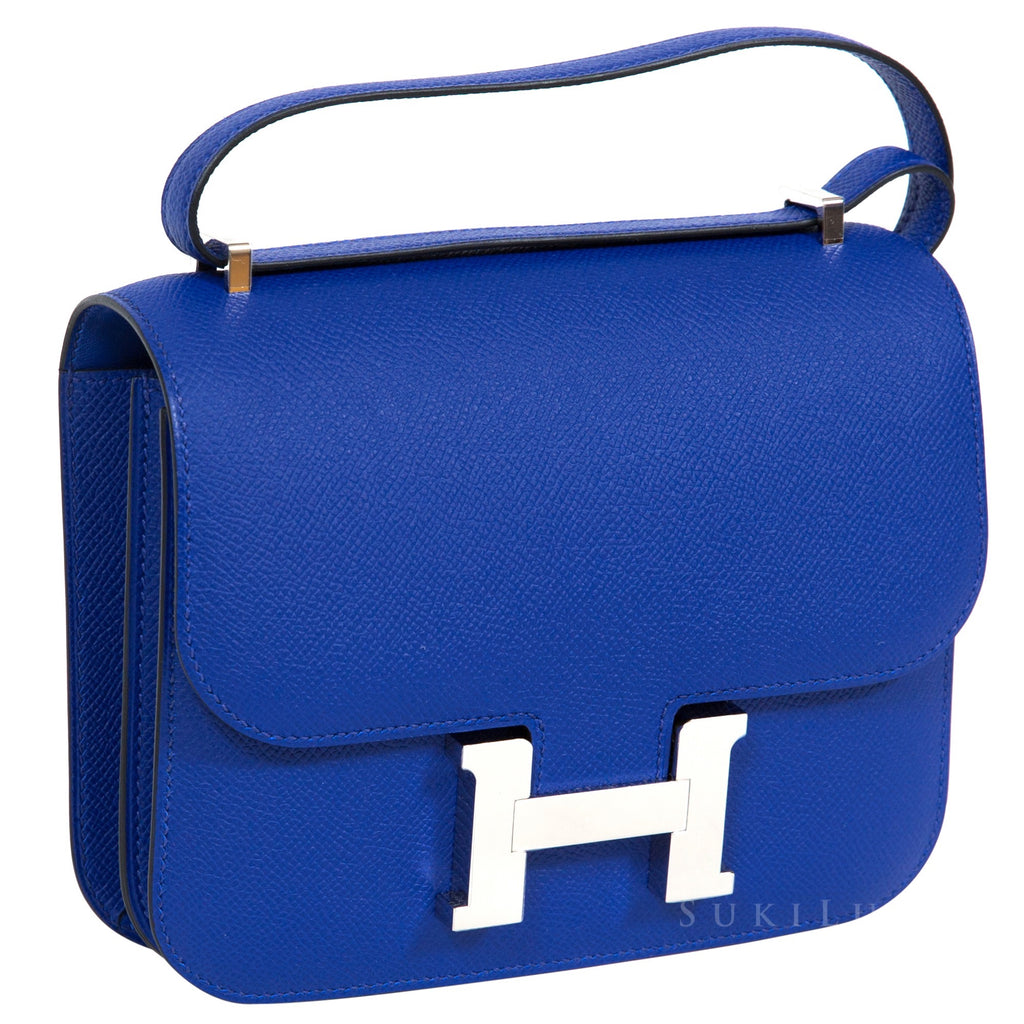 Hermès Constance Mini 18cm CC 7T Bleu Electric Veau Epsom Palladium Hardware