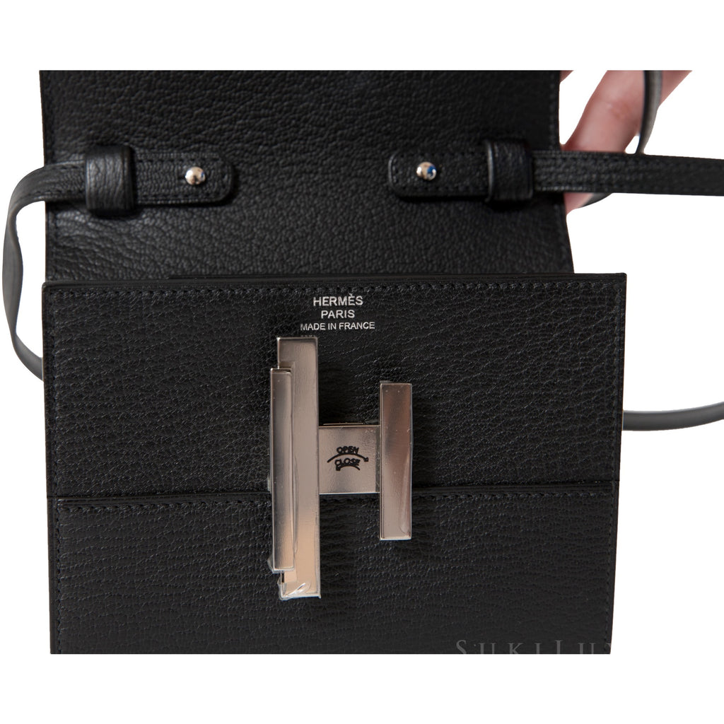 Hermès Mini Cinetic d'Hermes Noir 89 Chevre Mysore Palladium Hardware