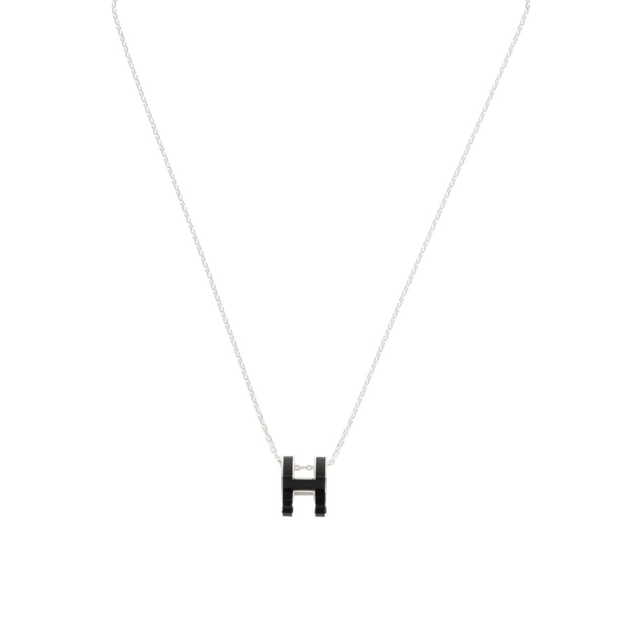 Hermès Pop H Necklace Black Palladium Plated with Soft Chain