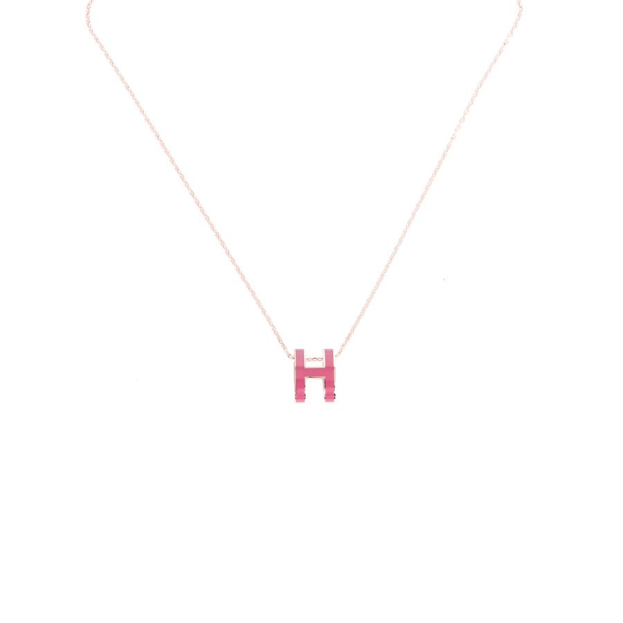 Hermès Pop H Necklace Pink ROSEGOLD PLATED WITH SOFT CHAIN