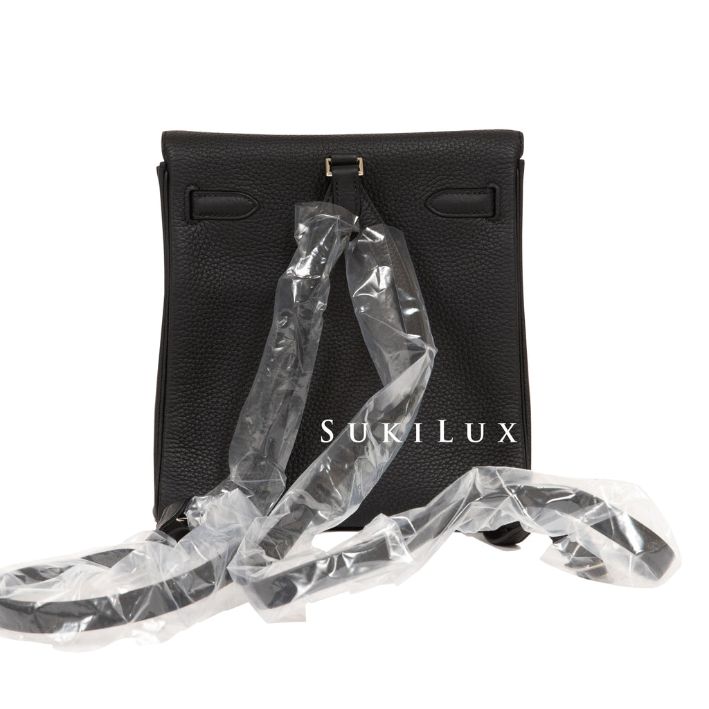 Hermès Kelly Ado Backpack Veau Togo Noir 89 Palladium Hardware