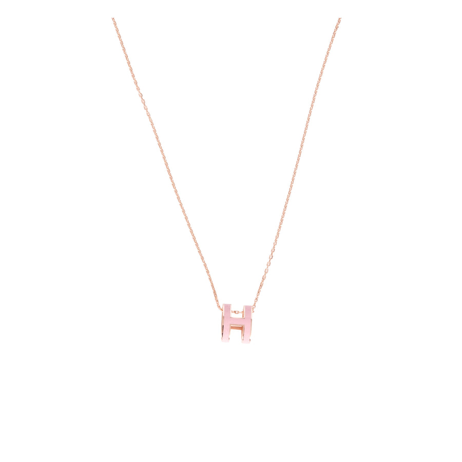 Hermès Pop H Necklace Light Pink Rose Gold Plated