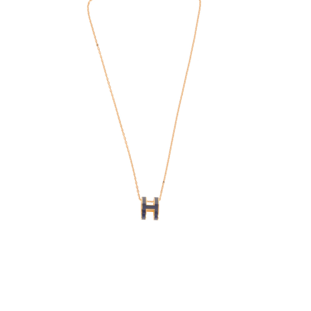 Hermes Mini H Pop Necklace Black Gold Pendant New at 1stDibs | hermes pop  mini, mini pop h pendant, hermes mini pop necklace