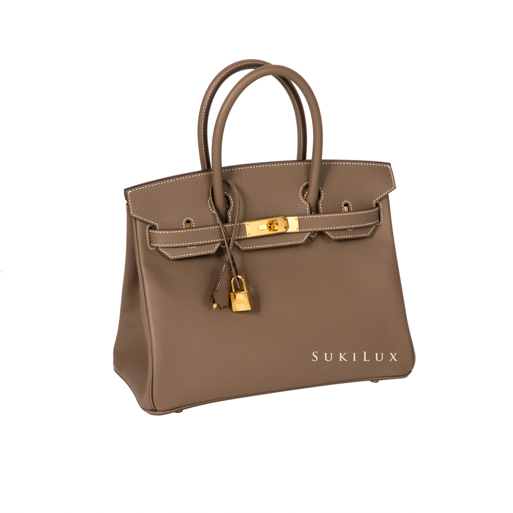 Hermès Birkin 30cm Veau Epsom Etoupe 18 Gold Hardware – SukiLux
