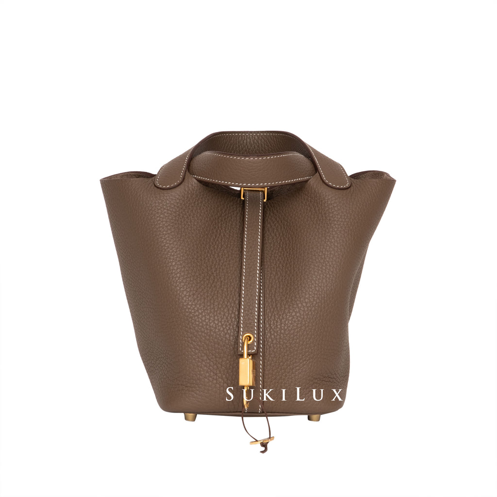 Hermès Picotin 18 Etoupe Clemence with Palladium Hardware - Bags - Kabinet  Privé