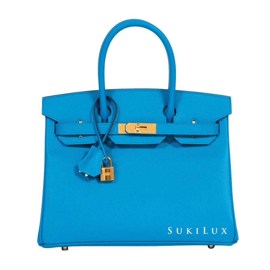 Hermès BIRKIN 30CM VEAU EPSOM B3 Bleu Zanzibar GOLD HARDWAREe